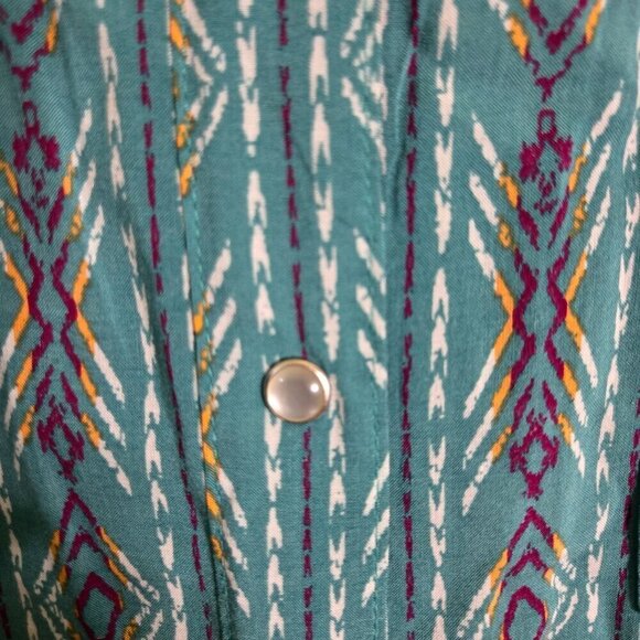 Wrangler Vintage Y2K Cowgirl Southwest Pearl Snap Rancher Shirt Size M - Picture 6 of 7